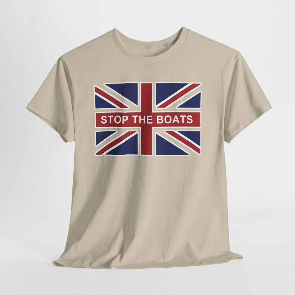 Union Jack "Stop The Boats" Political Statement Tee / T-Shirt