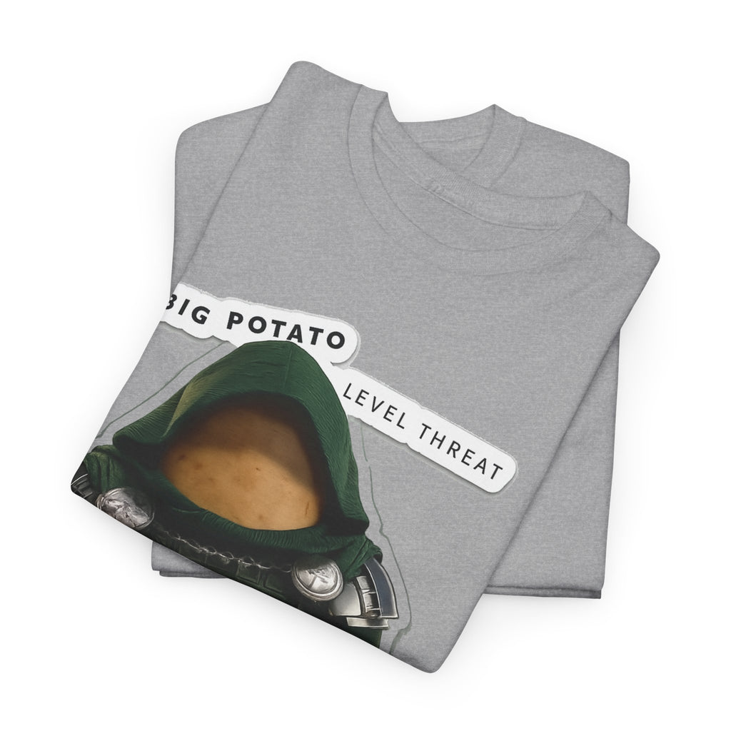 Big Potato "Level Threat" Doom Tee — Funny Potato Soldier Graphic T-Shirt