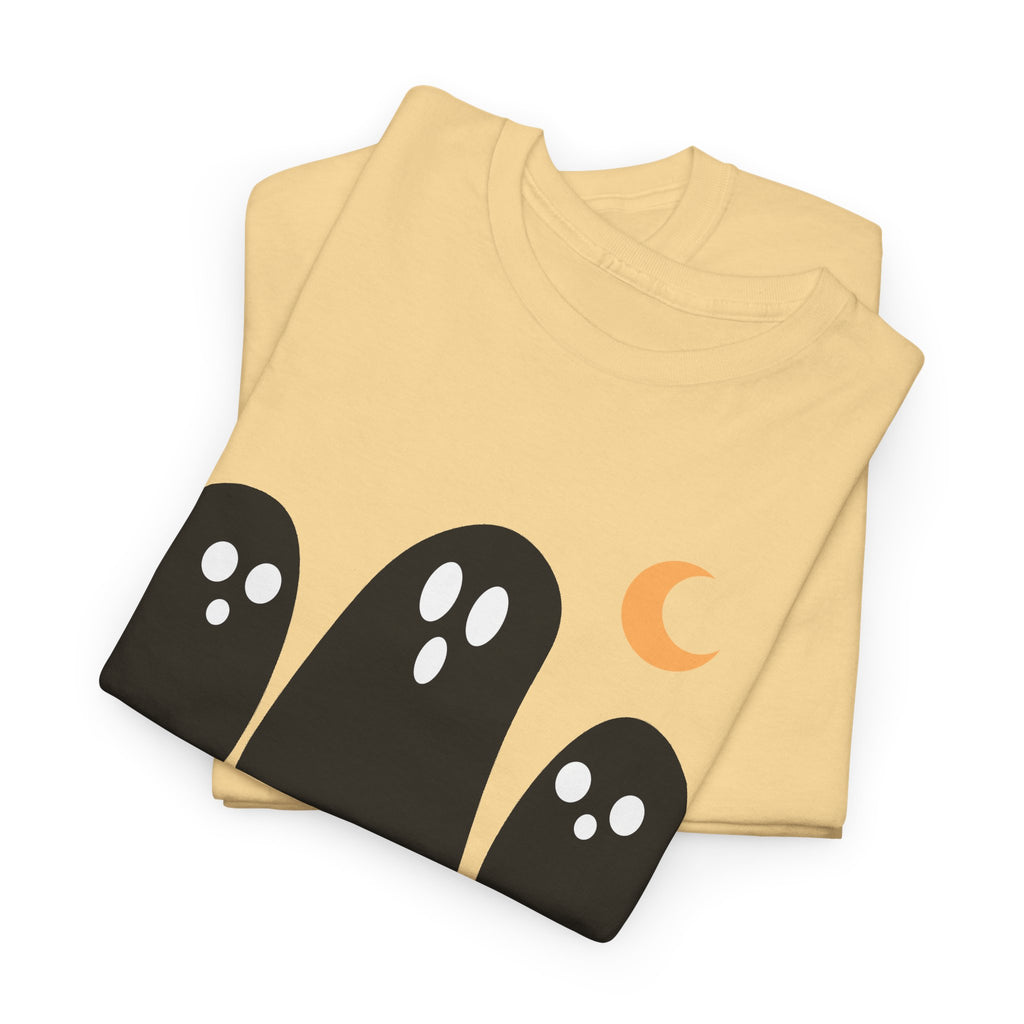 Ghost Trio Moon T-Shirt — Cute Halloween Graphic Tee