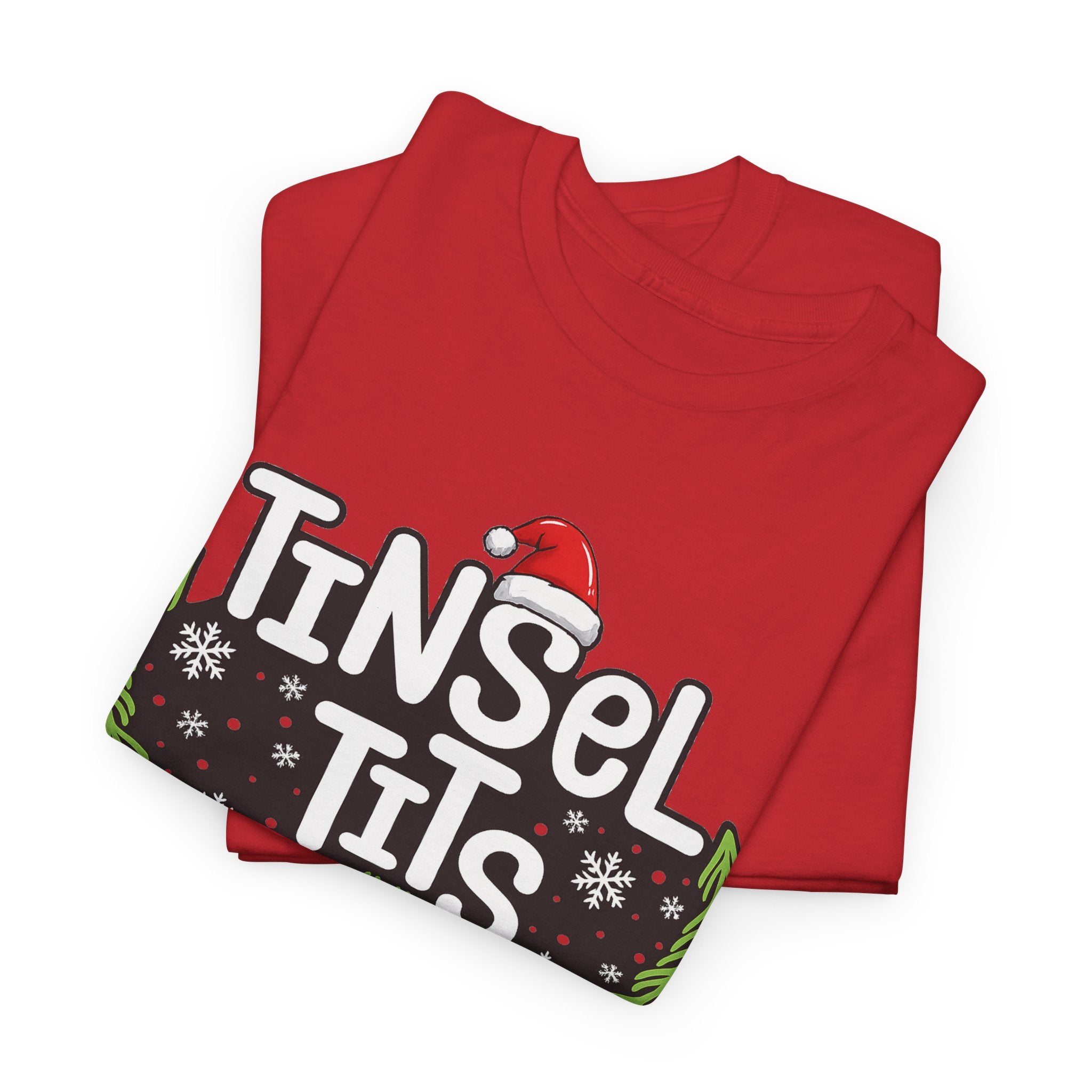 T-Shirt — "Tinsel Tits" Funny Christmas Wreath Holiday Tee
