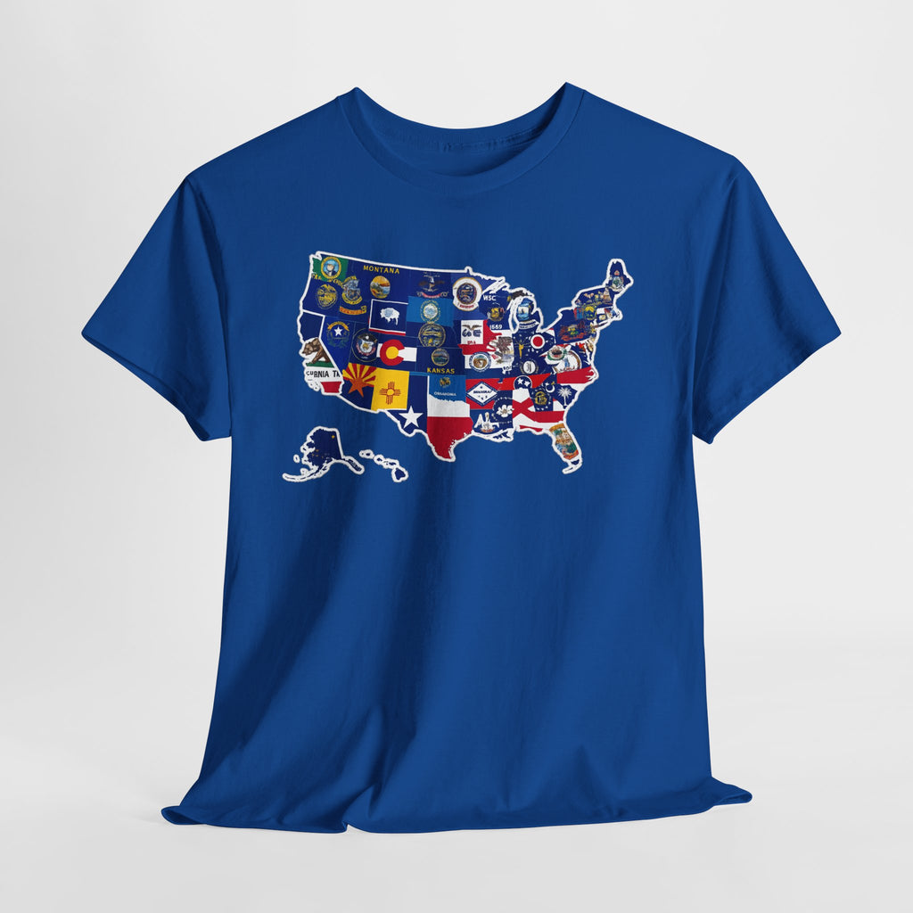 USA Map Flag T-Shirt — United States State Flag Map Tee