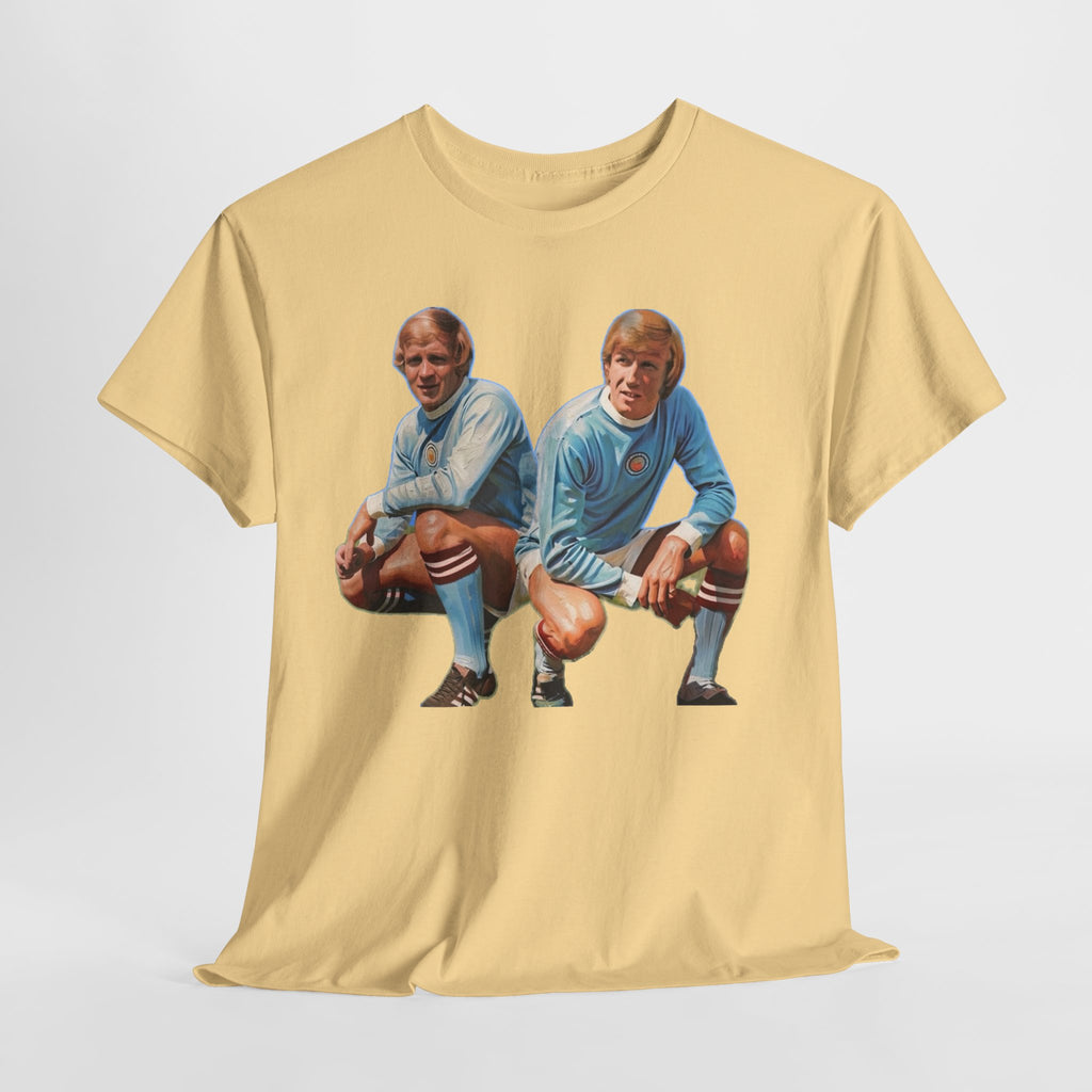Franny Lee and Colin Bell Manchester City Retro Soccer Players T‑Shirt — Vintage Football Graphic Tee