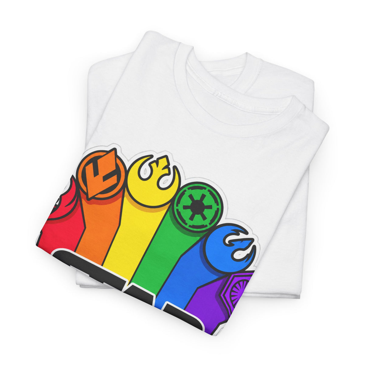 Star Wars Rainbow Emblem Tee — LGBTQ+ Pride Fan Cotton Shirt