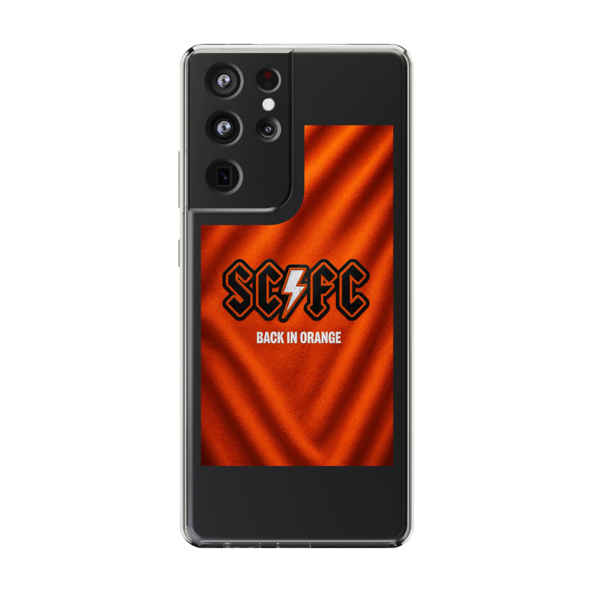 Salford CIty Inspired Phone Case — 'SCFC Back in Orange' Clear Protective Cover