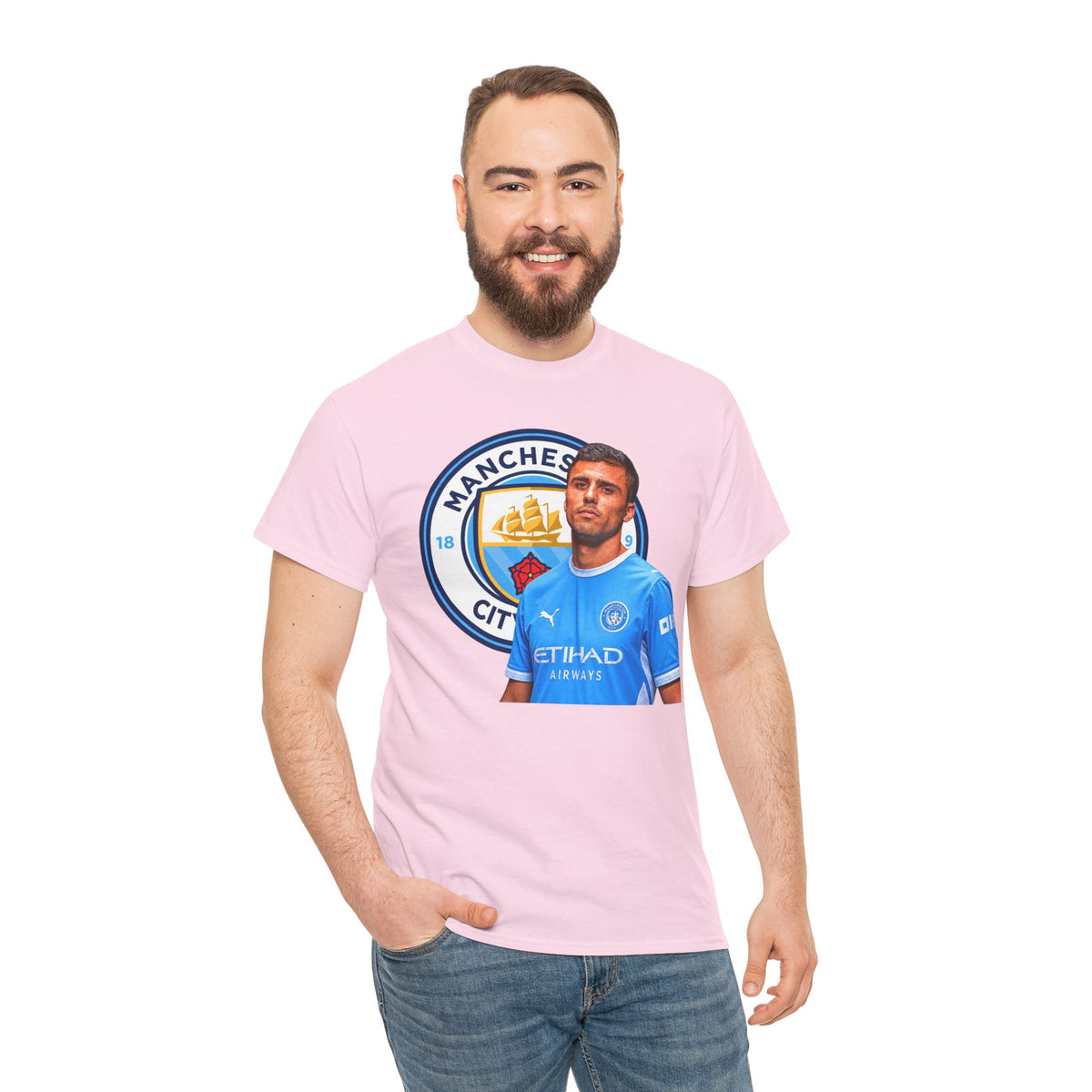 Rodri Manchester City Legend Football Tee — Player Portrait Soccer Shirt