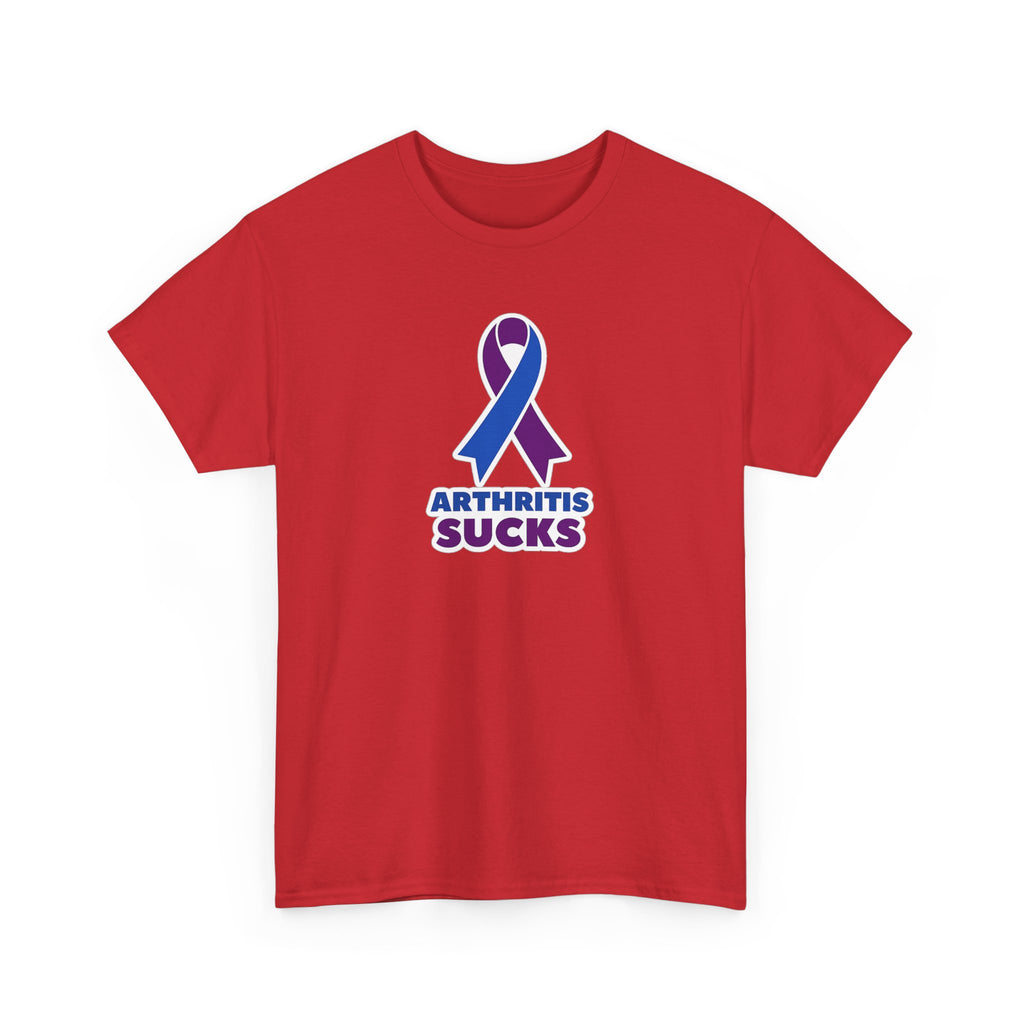 Arthritis Sucks Awareness T-Shirt — Purple & Blue Ribbon Support Tee