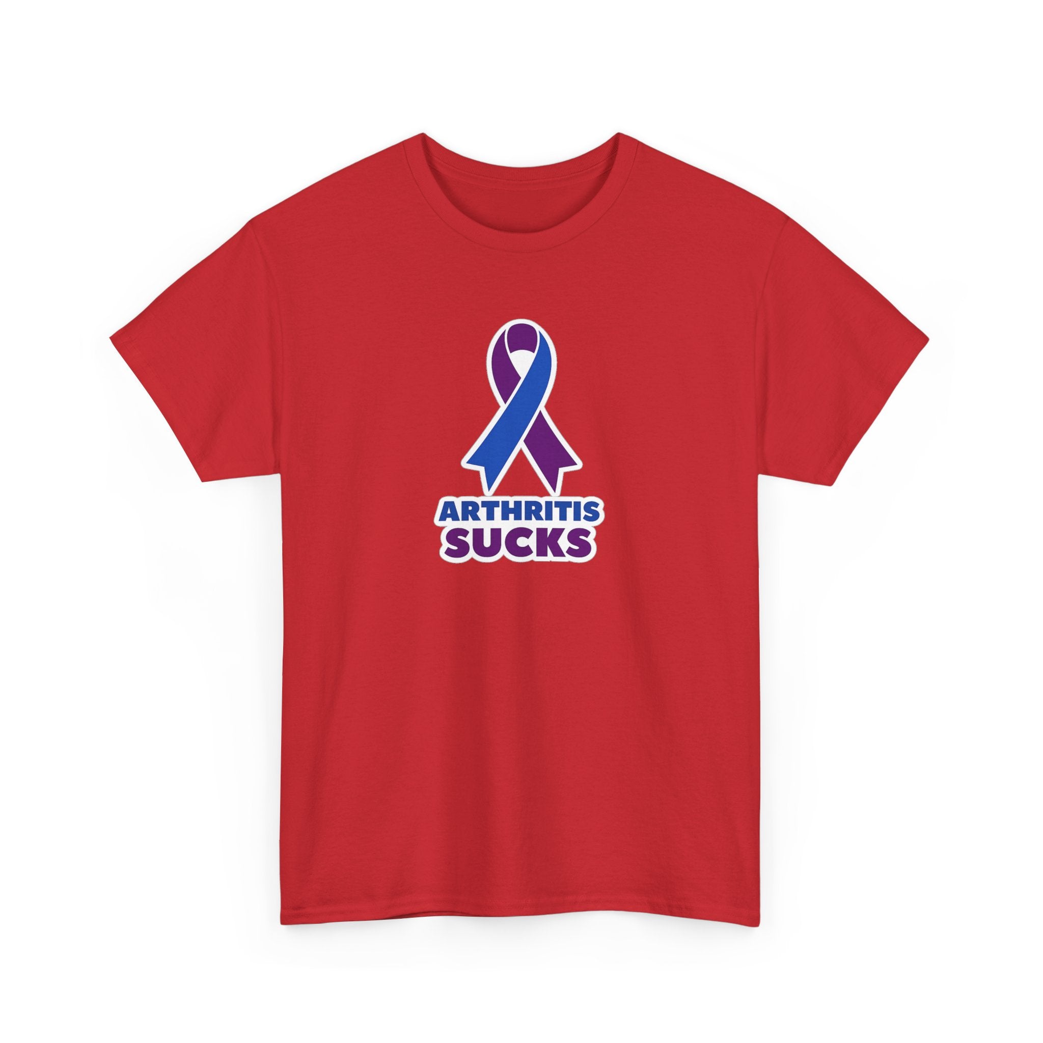 Arthritis Sucks Awareness T-Shirt — Purple & Blue Ribbon Support Tee