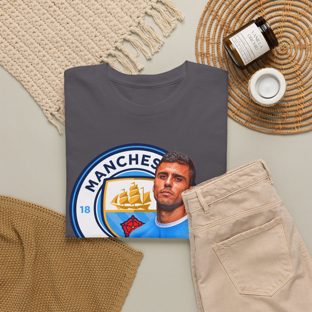 Rodri Manchester City Legend Football Tee — Player Portrait Soccer Shirt