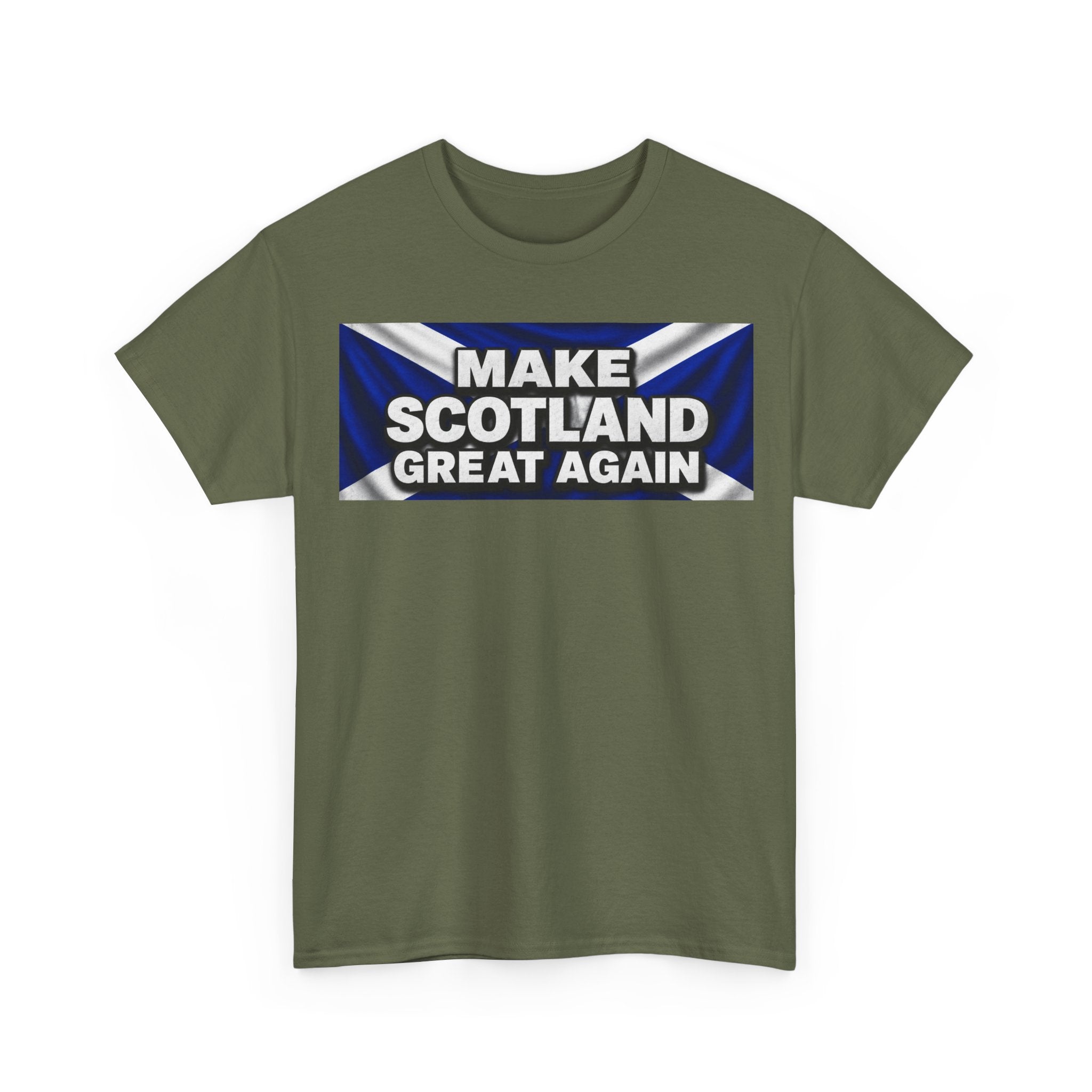Make Scotland Great Again T‑Shirt — Scottish Flag Slogan Tee