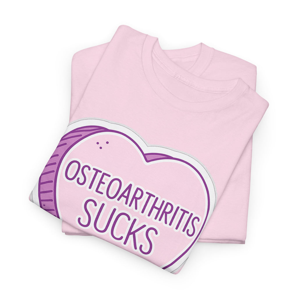 Osteoarthritis Sucks T-Shirt — Pink Heart Awareness Tee