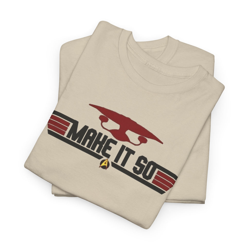 "Make It So" Sci‑Fi Graphic Tee — Retro Starship Emblem T-Shirt