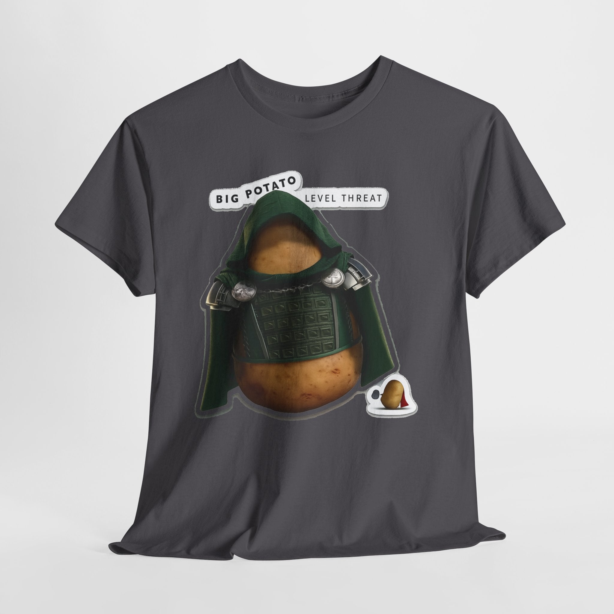 Big Potato "Level Threat" Doom Tee — Funny Potato Soldier Graphic T-Shirt
