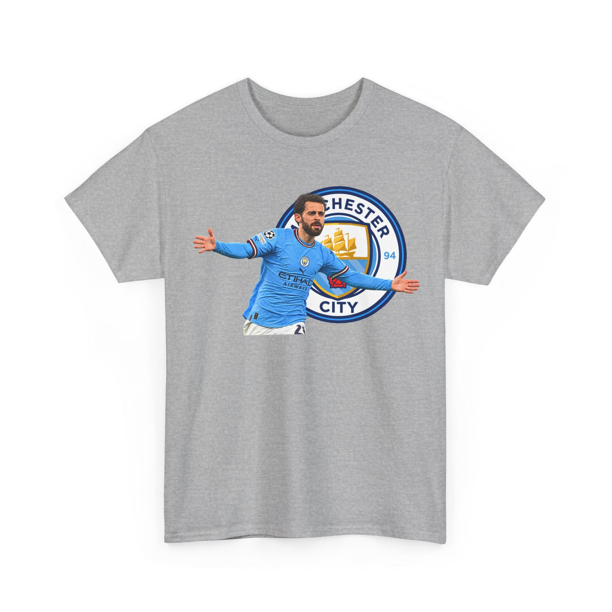 Bernardo Silva Manchester City Football Club Graphic Tee — Celebratory Player Design