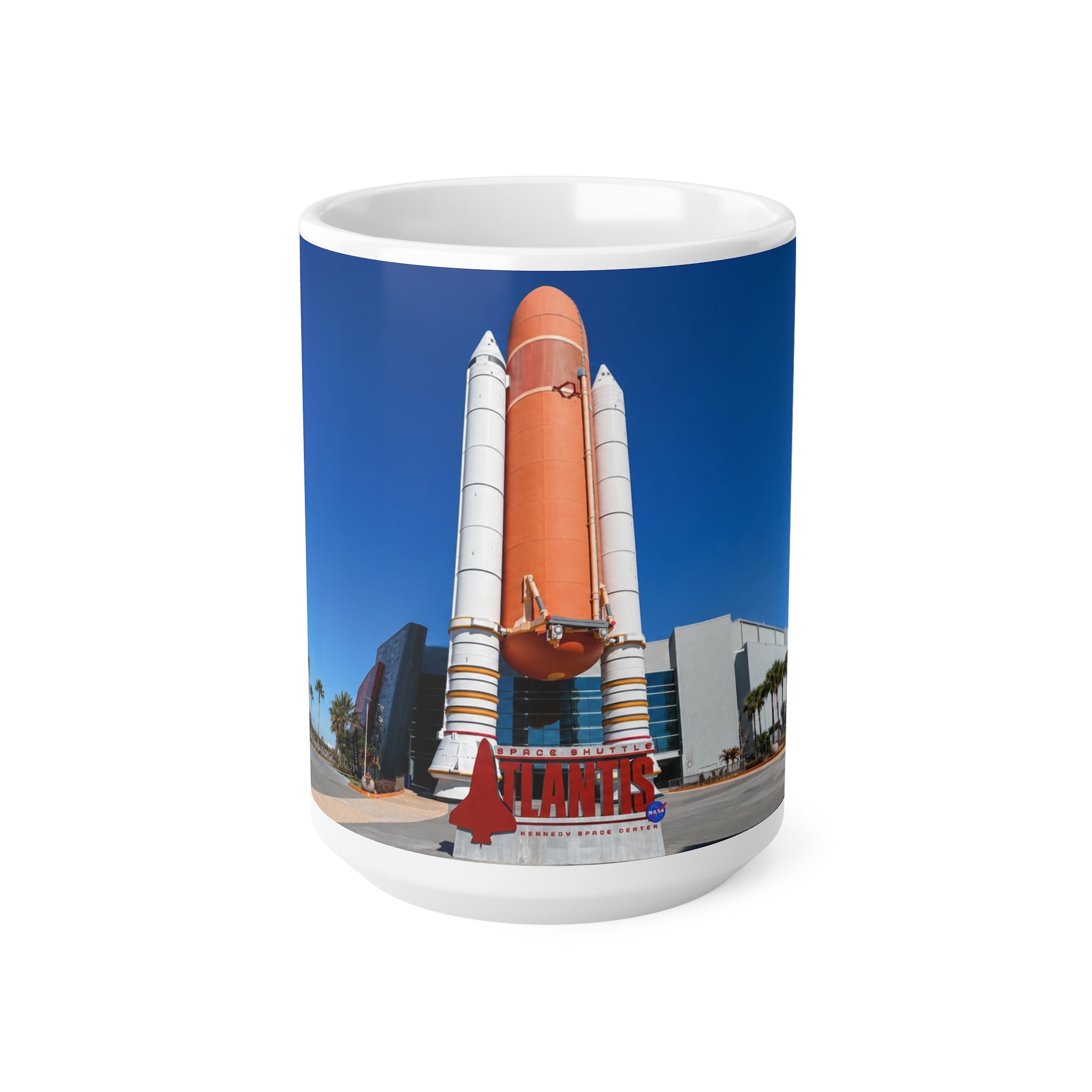 Space Shuttle Launch Pad Ceramic Mug — Atlantis Visitor Center Photo Coffee Cup, 11oz & 15oz