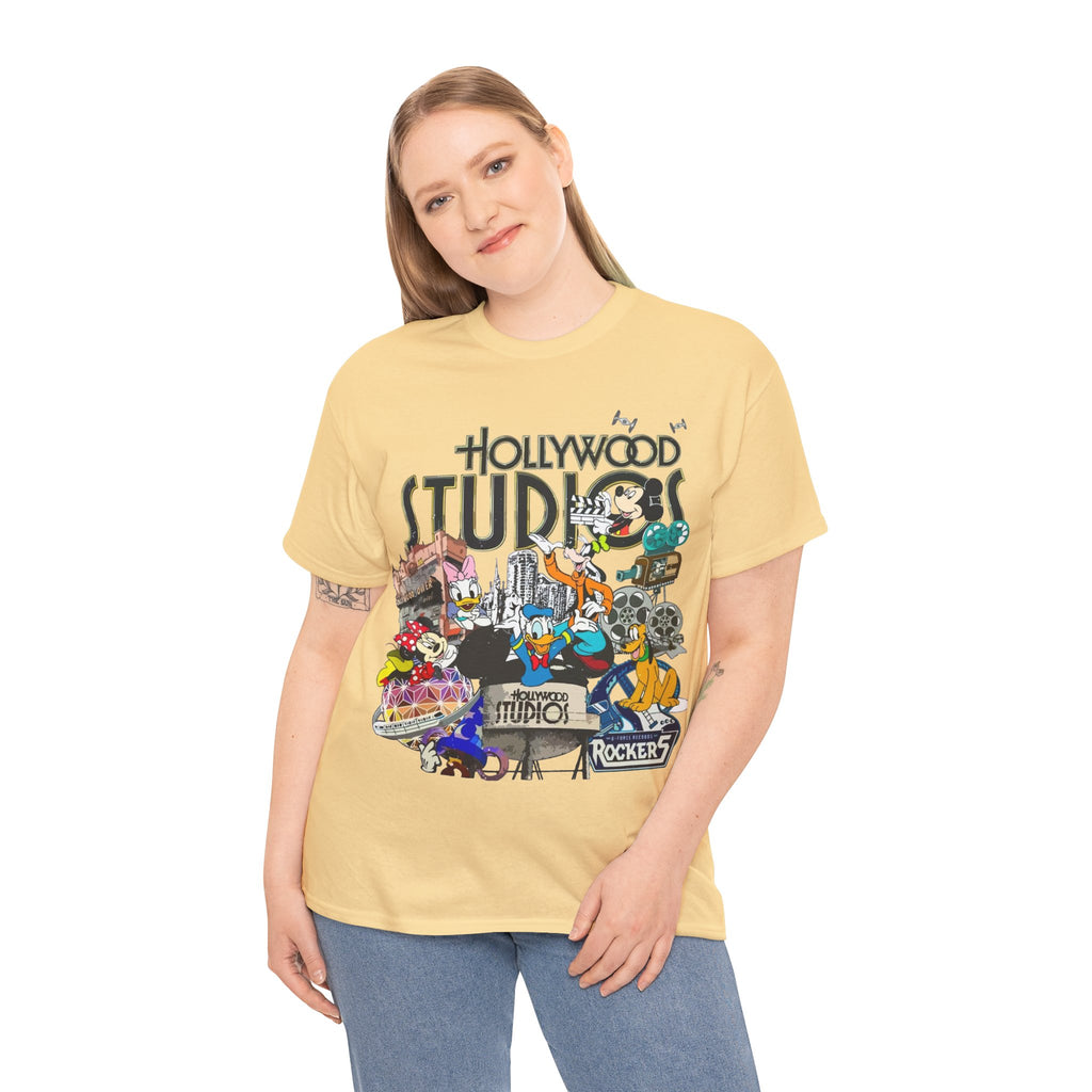 Hollywood Studios Collage T-Shirt — Vintage Theme Park Character Tee