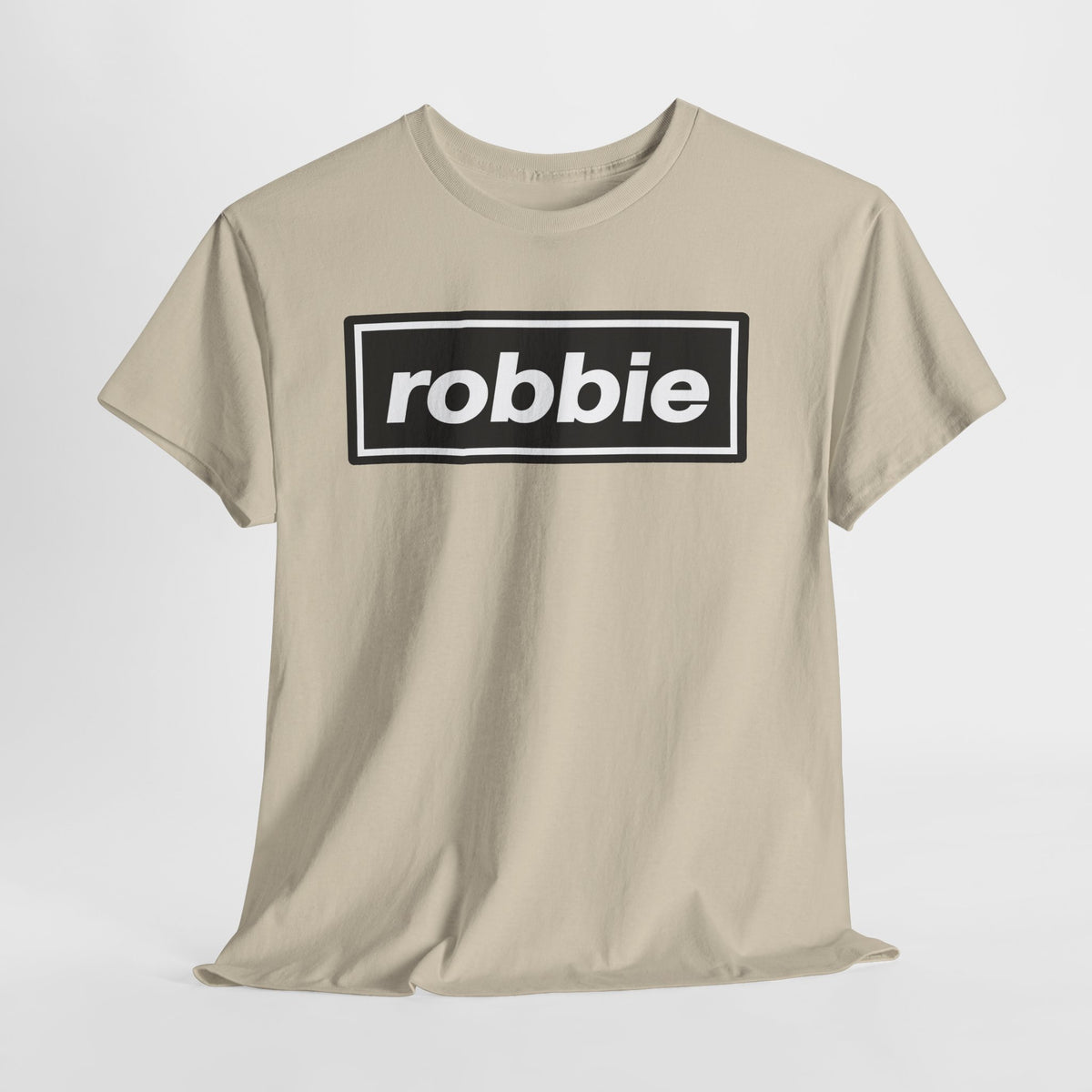 Robbie Inspired Cotton T-Shirt — Minimal Black Box Logo T-Shirt
