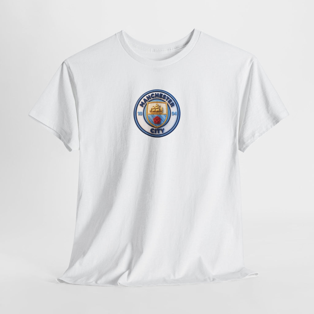 Manchester City Crest Unofficial 3D T-Shirt — Minimal Soccer Logo Tee