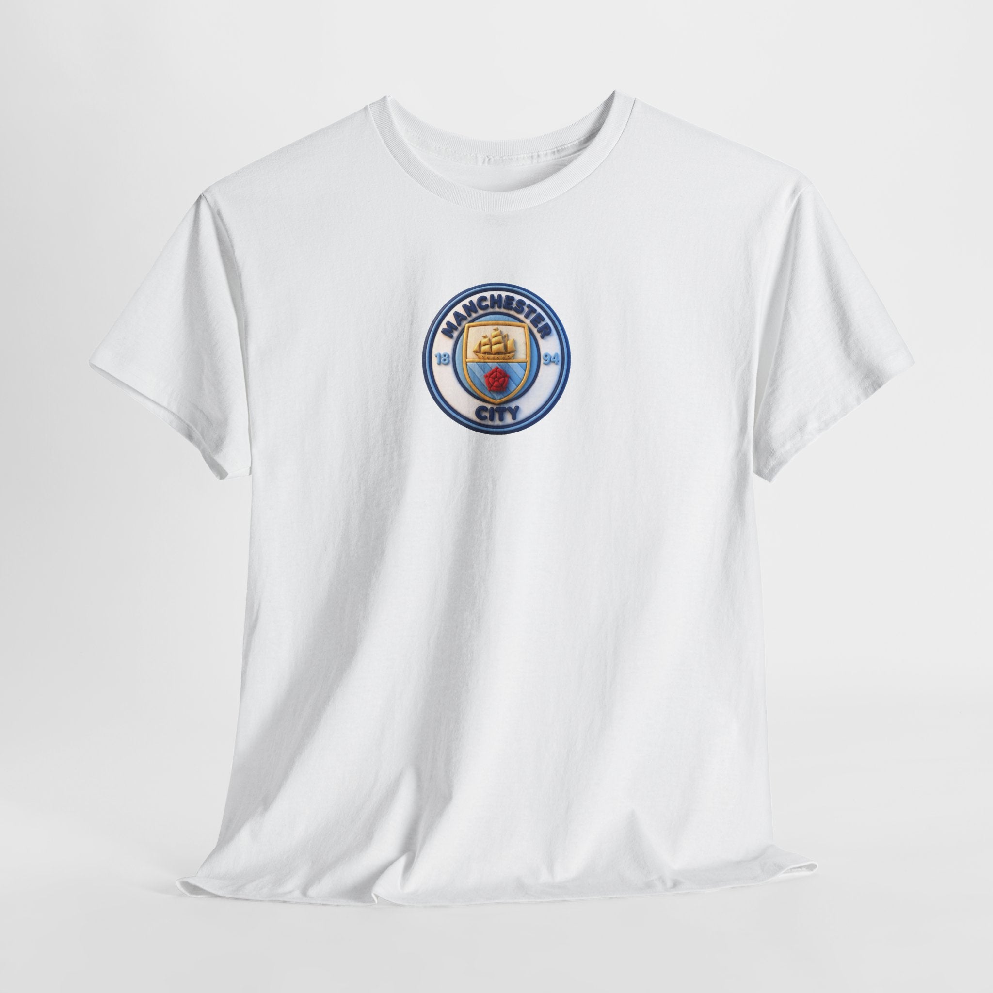 Manchester City Crest Unofficial 3D T-Shirt — Minimal Soccer Logo Tee