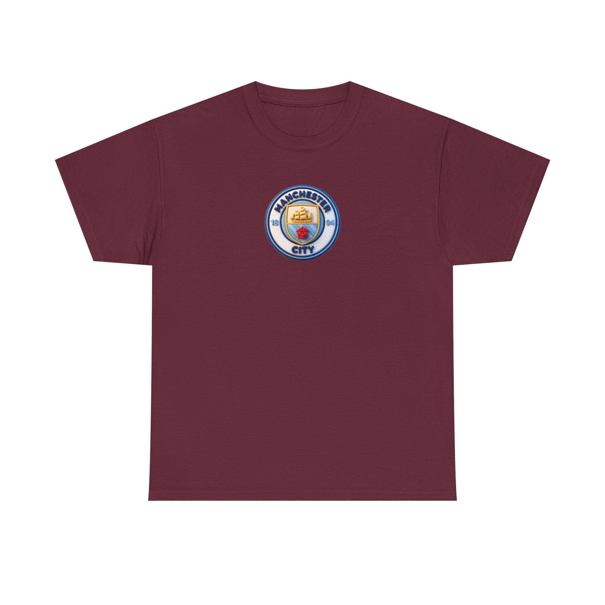 Manchester City Crest Unofficial 3D T-Shirt — Minimal Soccer Logo Tee