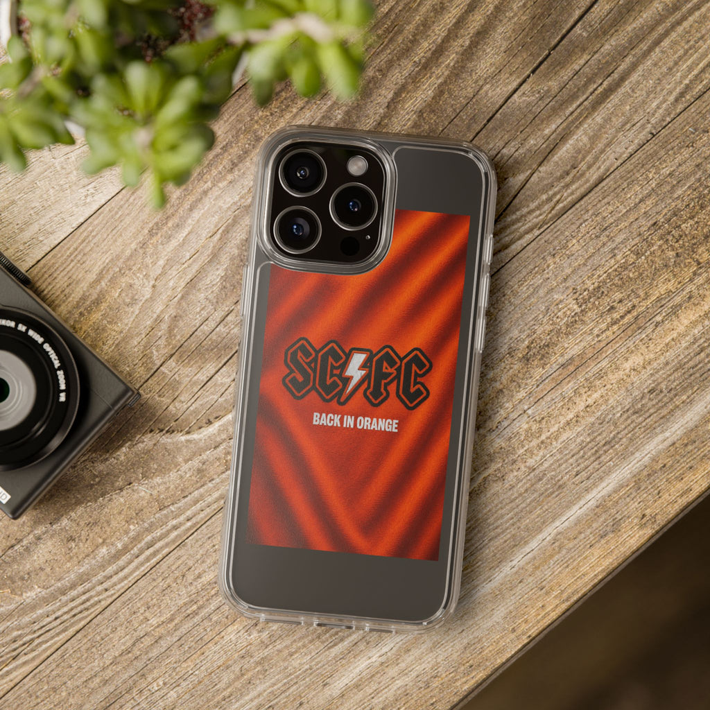 Salford CIty Inspired Phone Case — 'SCFC Back in Orange' Clear Protective Cover