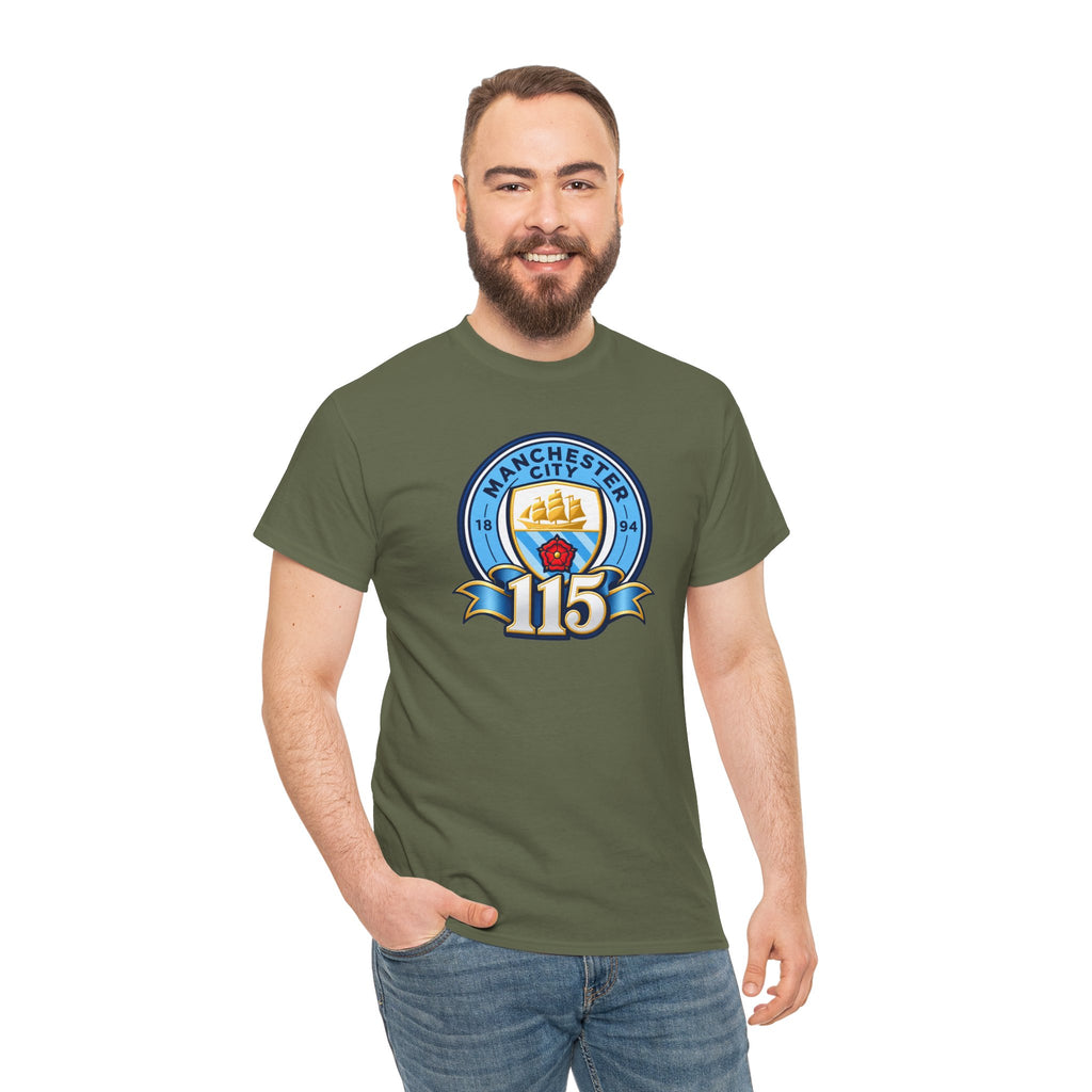 Manchester City 115th Crest Inspired Cotton T-Shirt