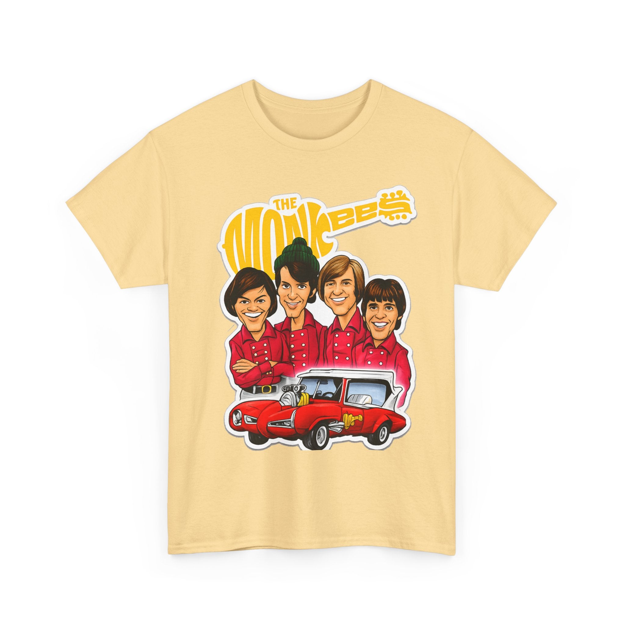 The Monkees Retro Band Tee — Colorful Car Cartoon Graphic