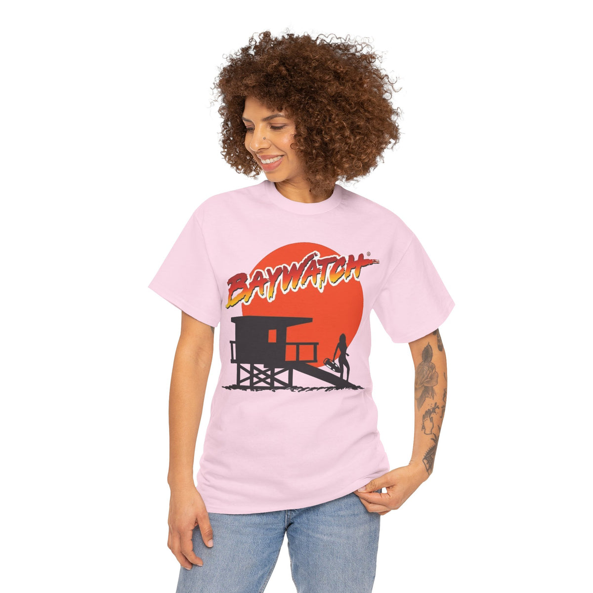 Baywatch Lifeguard Sunset Cotton T-Shirt