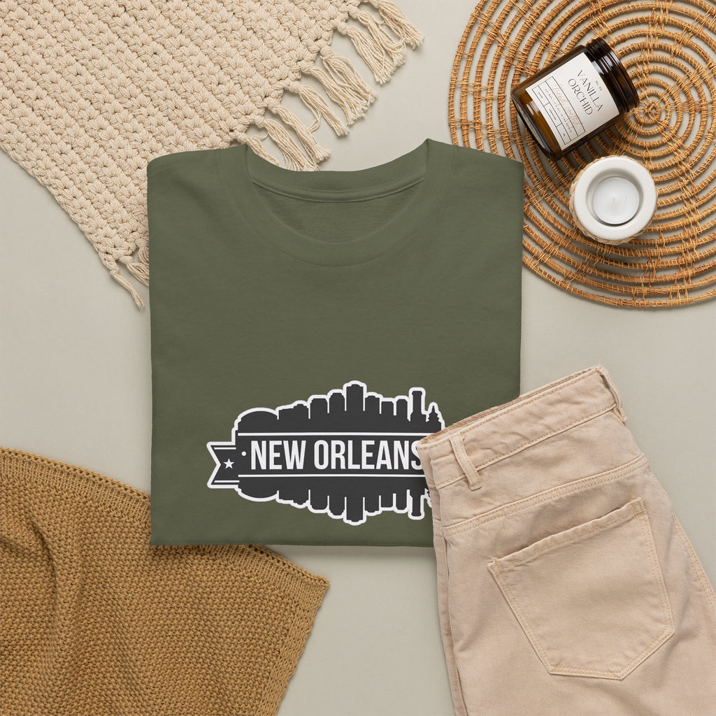 New Orleans Skyline T-Shirt – Retro Badge Cityscape Tee