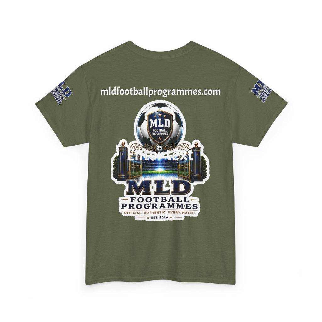 MLD Football Programmes Tee — Vintage Sports Logo Cotton T‑Shirt