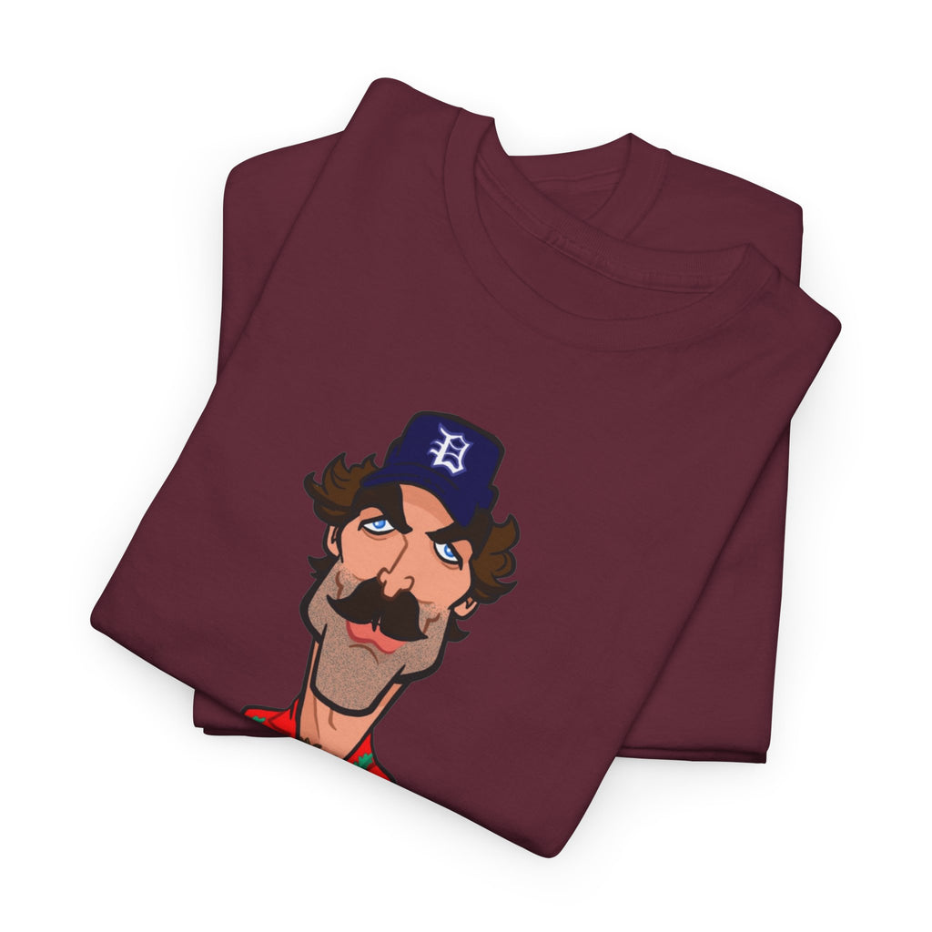 Magnum PI Retro Caricature T-Shirt — Retro Mustache Hat Portrait Tee