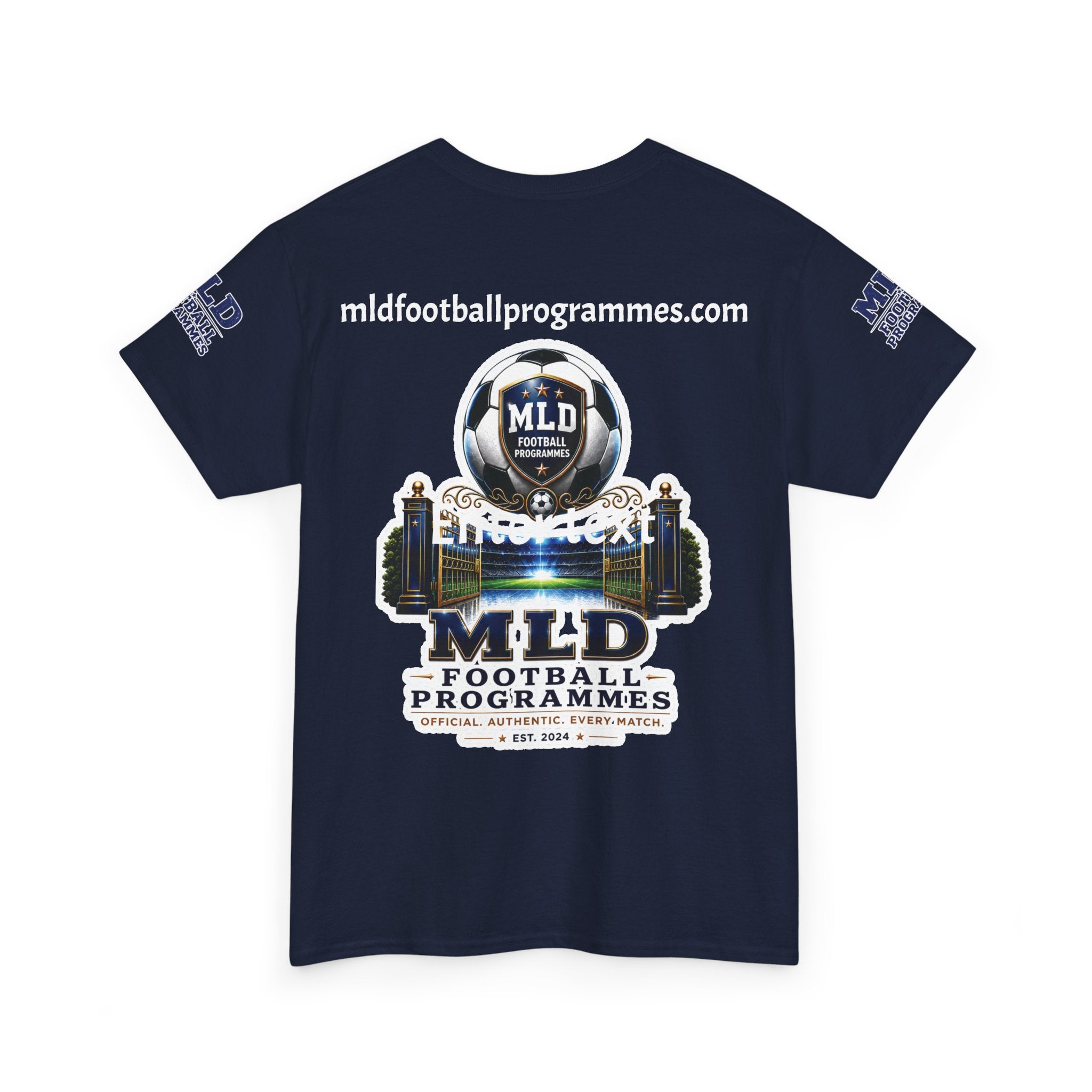 MLD Football Programmes Tee — Vintage Sports Logo Cotton T‑Shirt