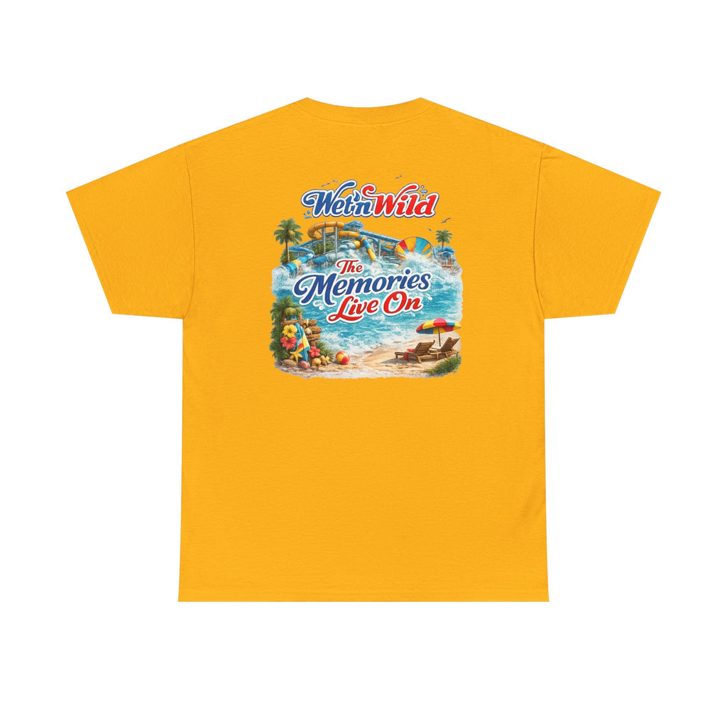 Wet'n Wild Beach Tee — "The Memories Live On" Retro Island Graphic Shirt