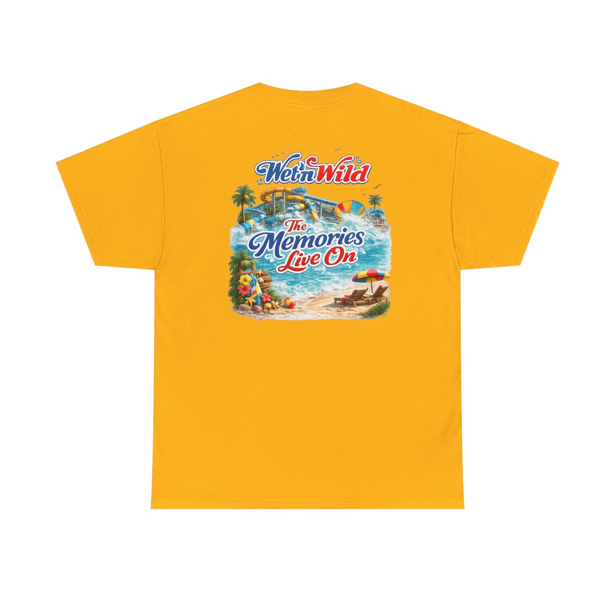 Wet'n Wild Beach Tee — "The Memories Live On" Retro Island Graphic Shirt