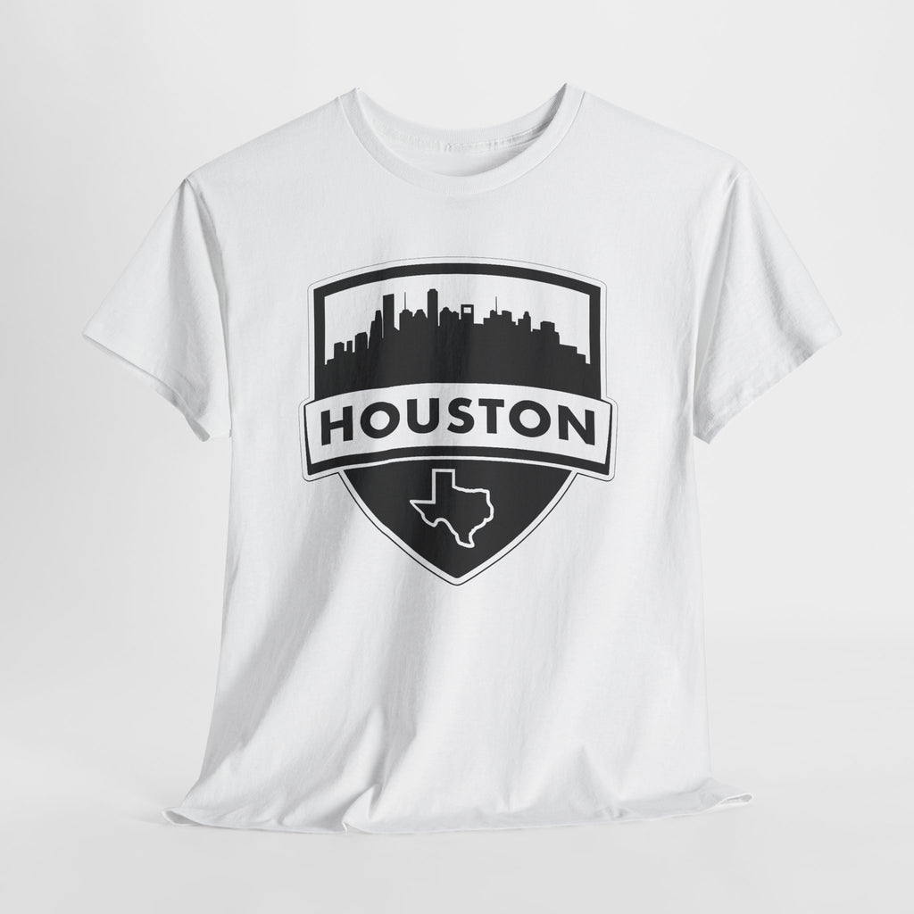 Houston Skyline Shield T-Shirt — Texas Outline City Pride Tee