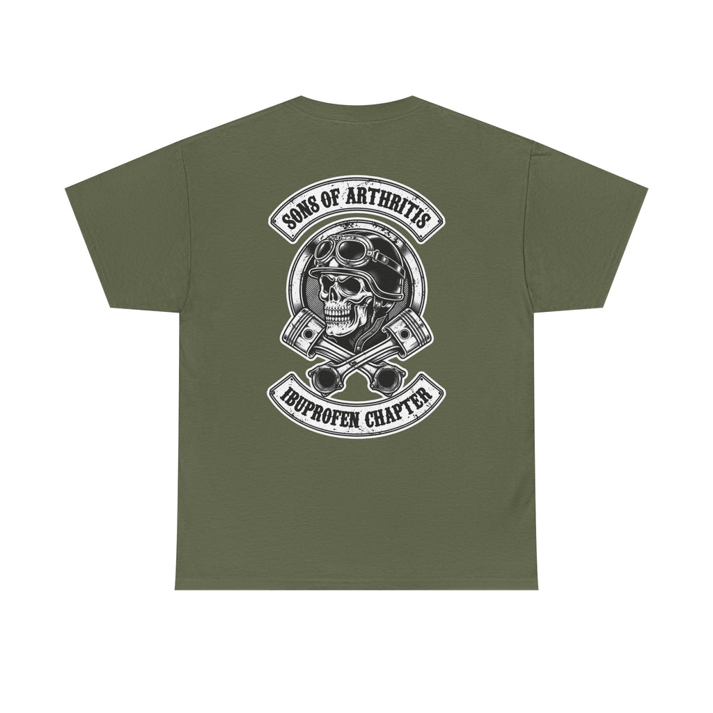 Sons of Arthritis Tee — Humorous Biker Skull "Ibuprofen Chapter" T-Shirt