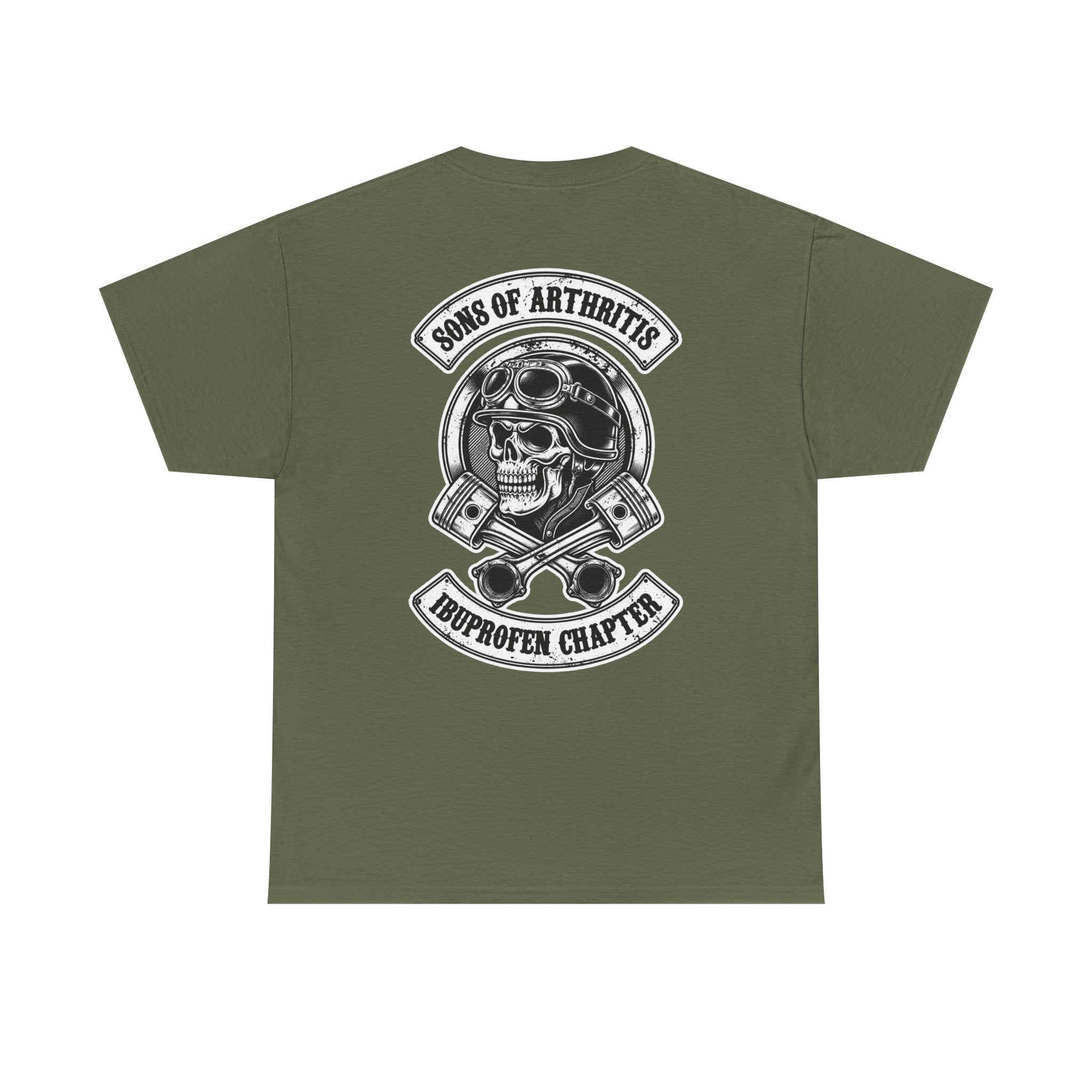 Sons of Arthritis Tee — Humorous Biker Skull "Ibuprofen Chapter" T-Shirt