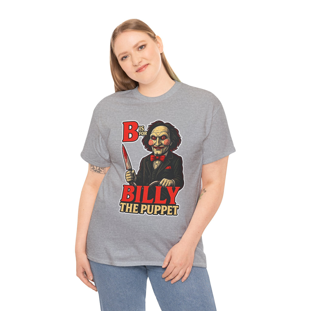 Billy the Puppet Horror Tee — Jigsaw-Style Killer Doll Graphic T-Shirt