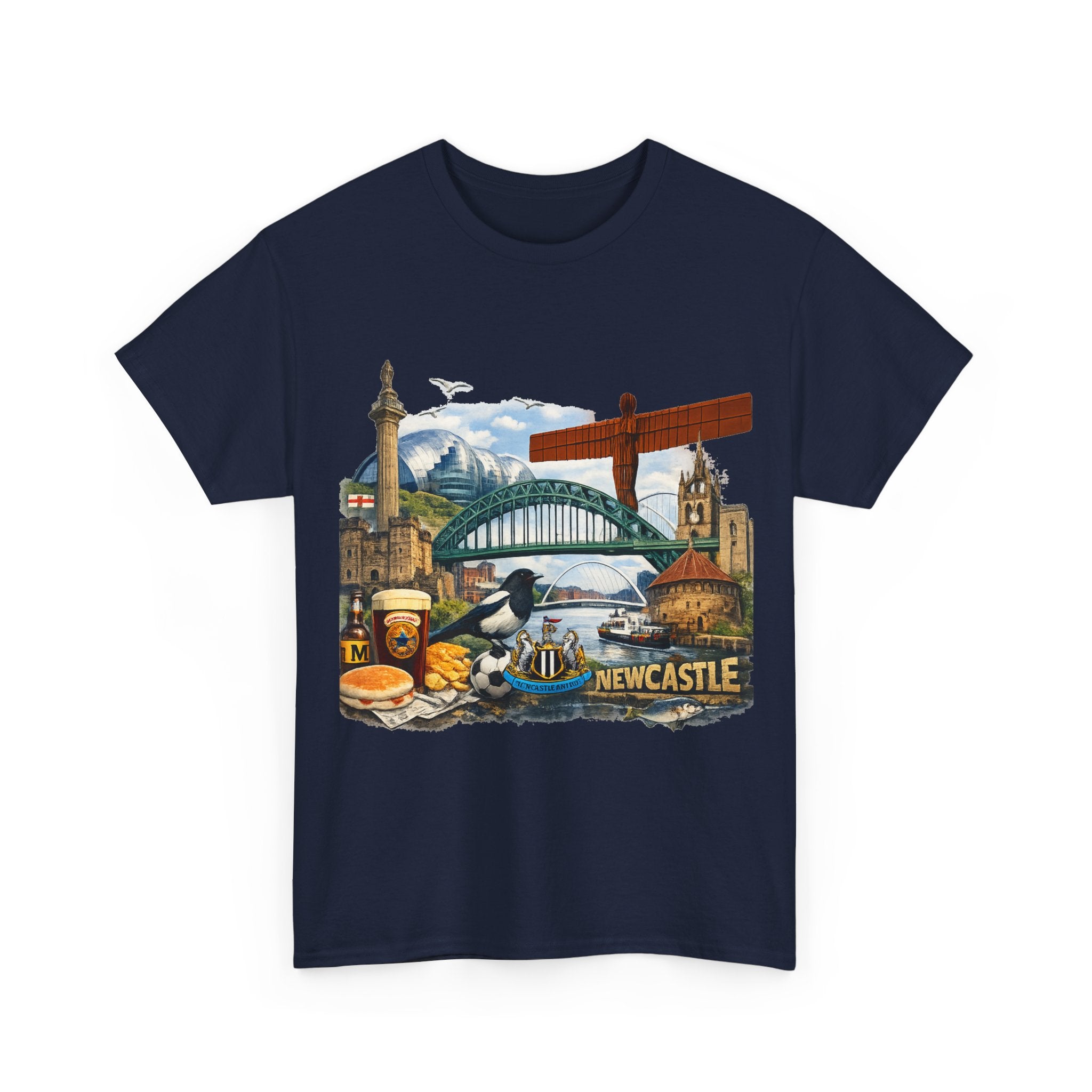 Newcastle Upon Tyne Landmark Tee — Vintage Cityscape T-Shirt