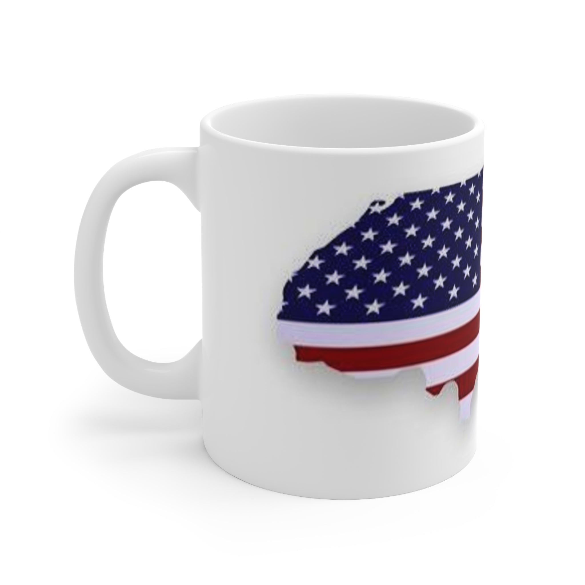 American Flag USA Map Ceramic Coffee Mug - Patriotic 11oz & 15oz