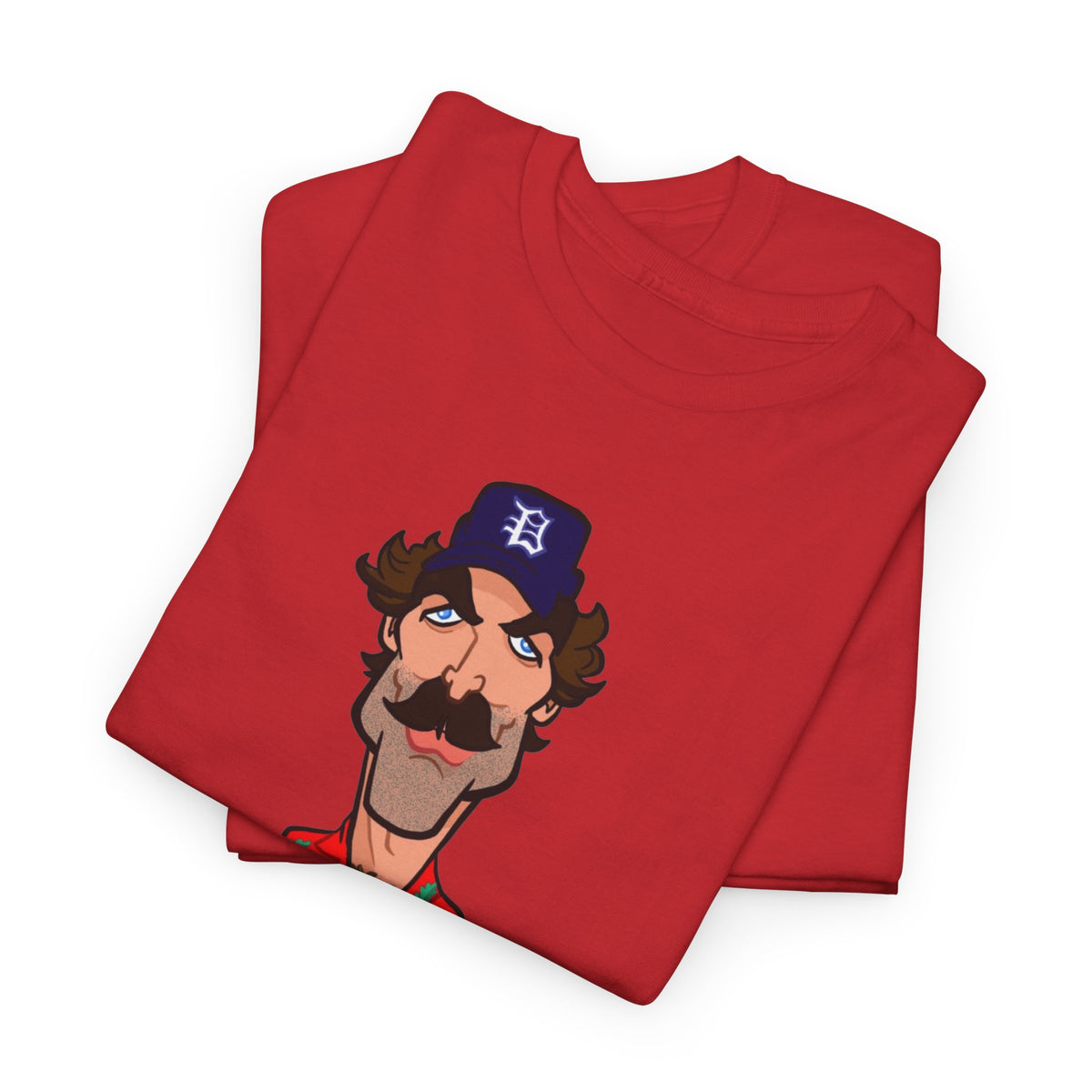 Magnum PI Retro Caricature T-Shirt — Retro Mustache Hat Portrait Tee