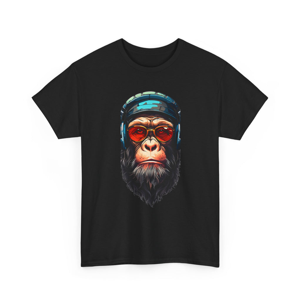 Chimpanzee DJ Graphic Tee — Retro Sunglasses & Headphones Monkey T-Shirt