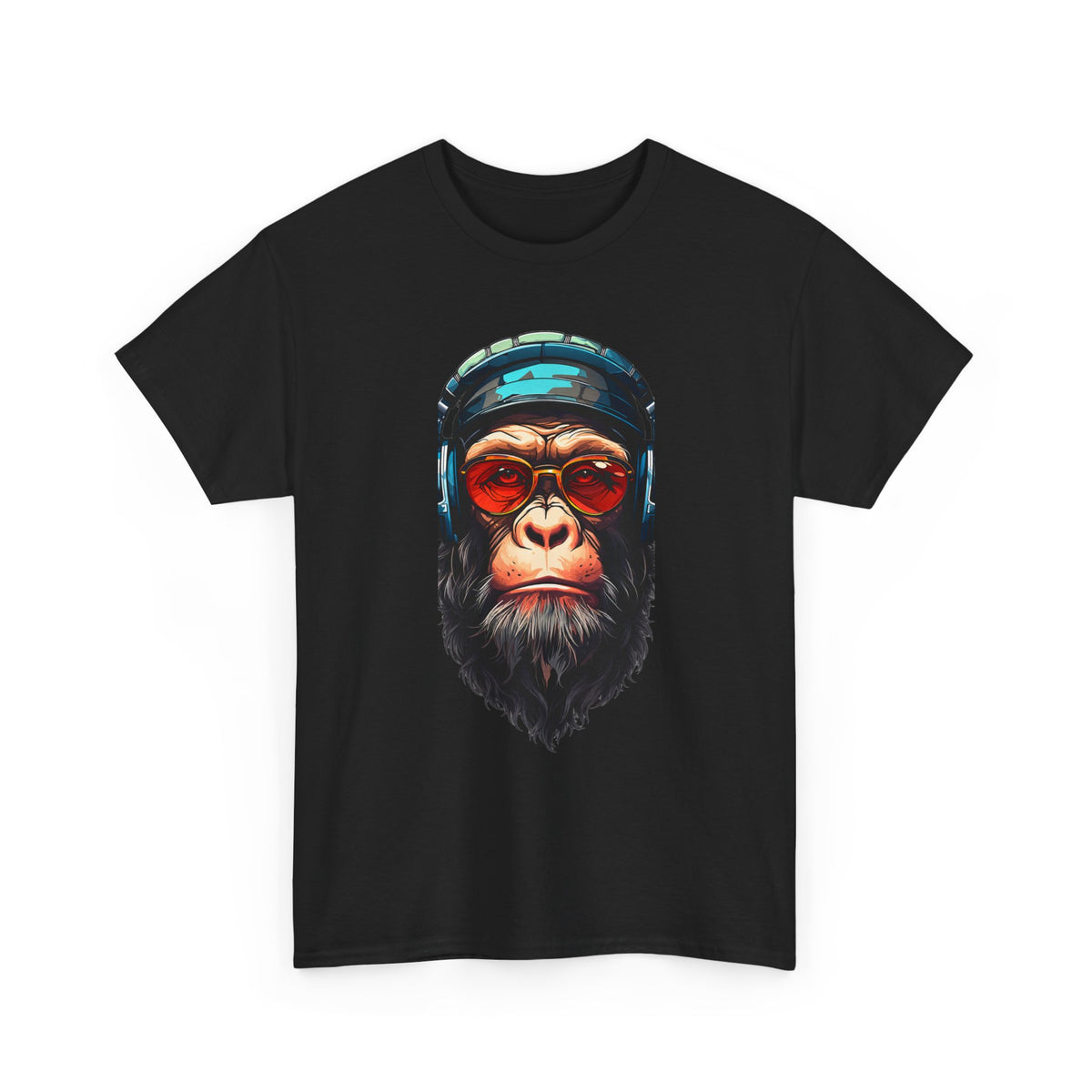 Chimpanzee DJ Graphic Tee — Retro Sunglasses & Headphones Monkey T-Shirt