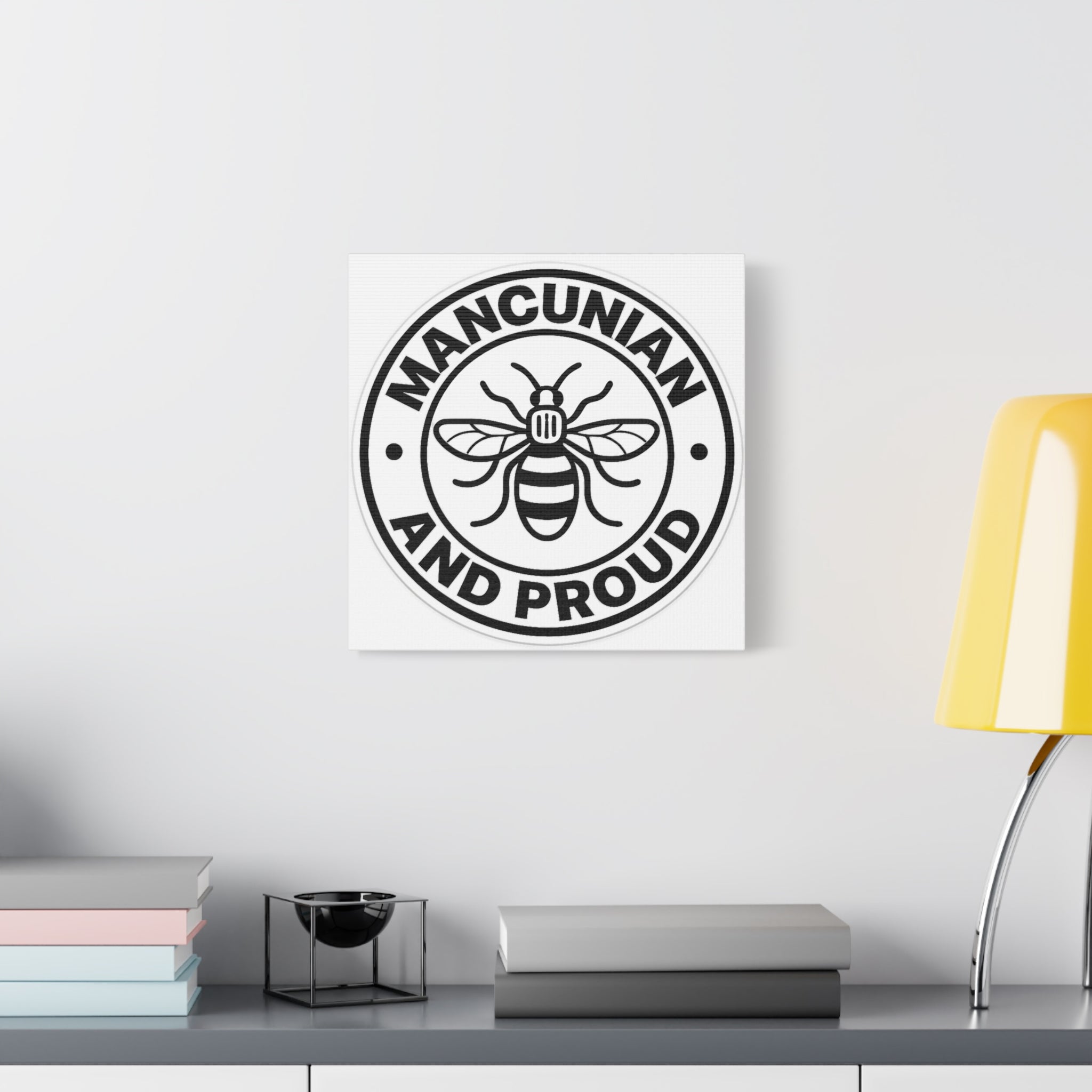 Matte Canvas: "Mancunian And Proud" Manchester Bee Wall Art