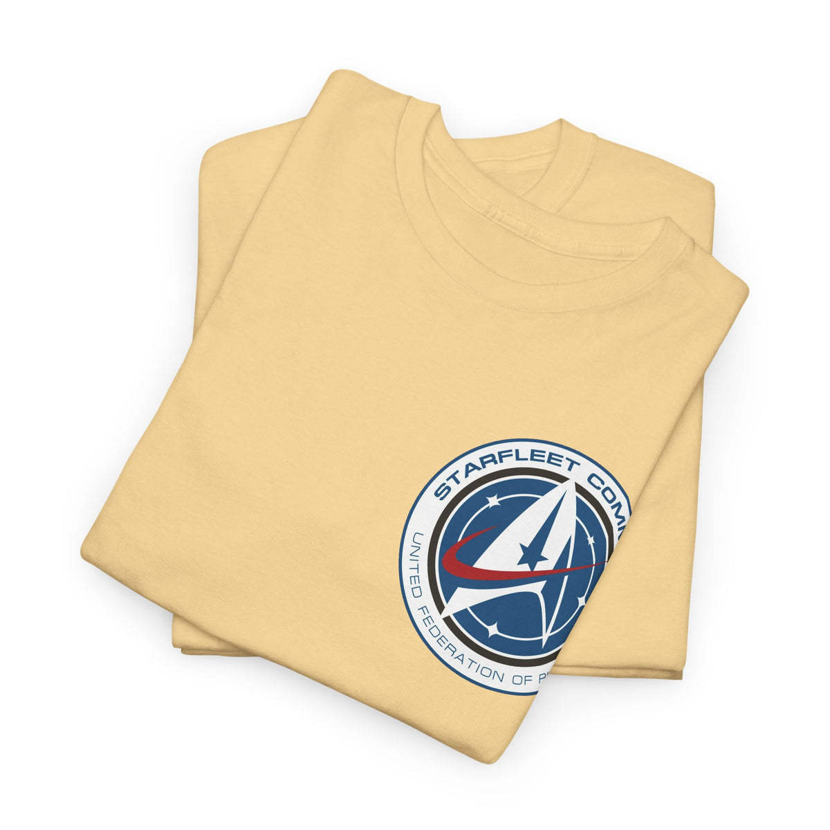 Starfleet Command Crew Logo Cotton T‑Shirt — Retro Rocket Emblem Tee
