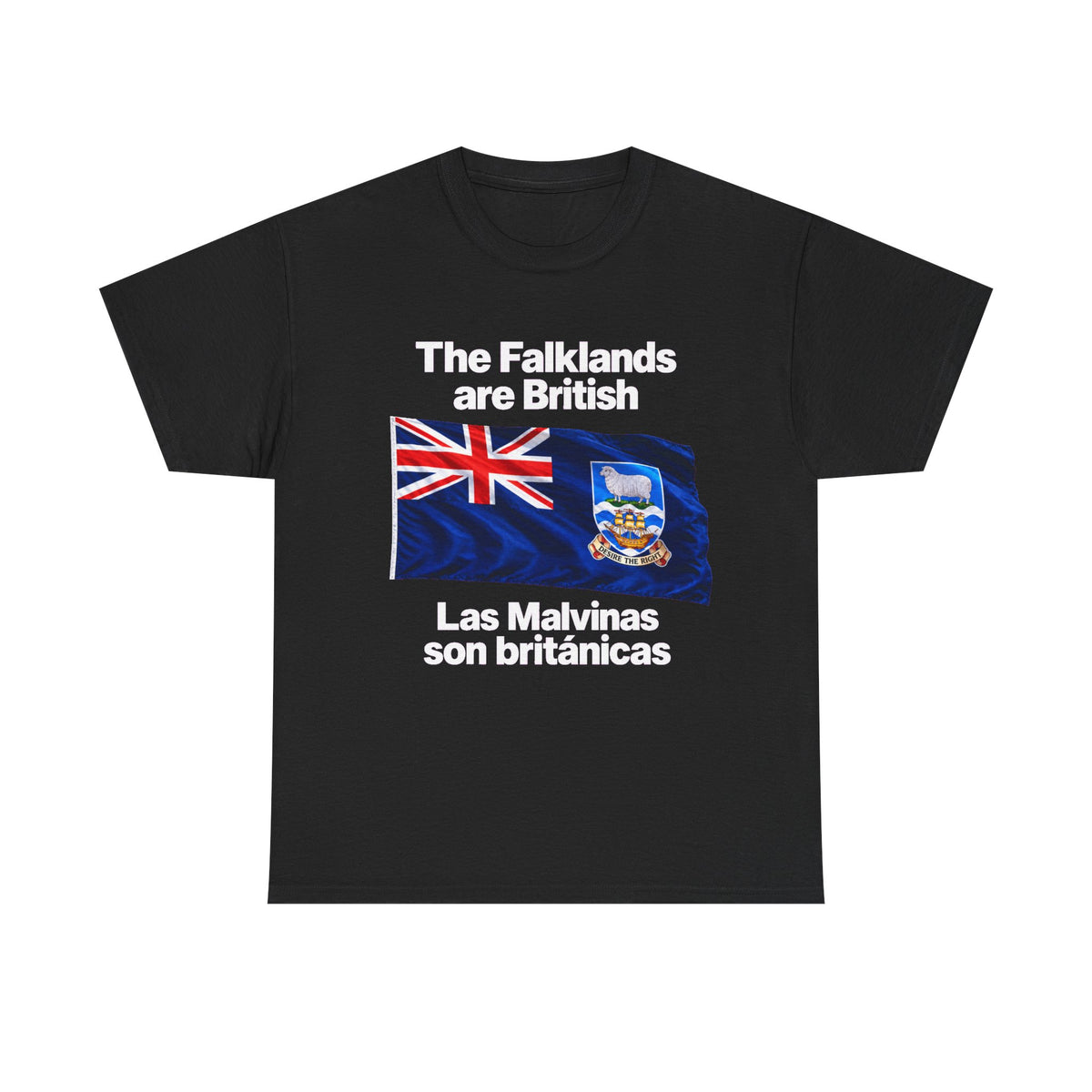 Falklands Are British T-Shirt — "The Falklands are British / Las Malvinas son británicas" Flag Tee