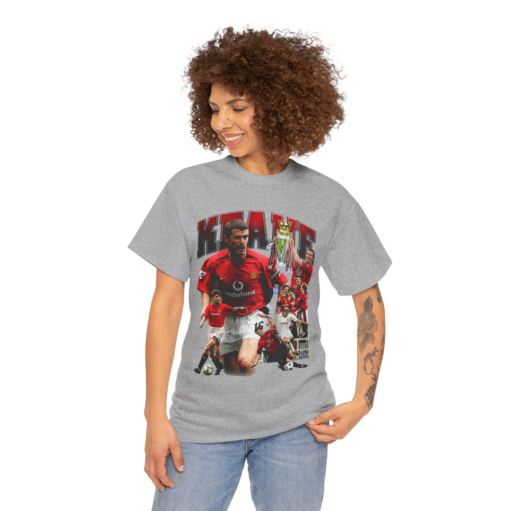 Roy Keane Football Legens Collage Tee — Retro Man United Tribute Shirt