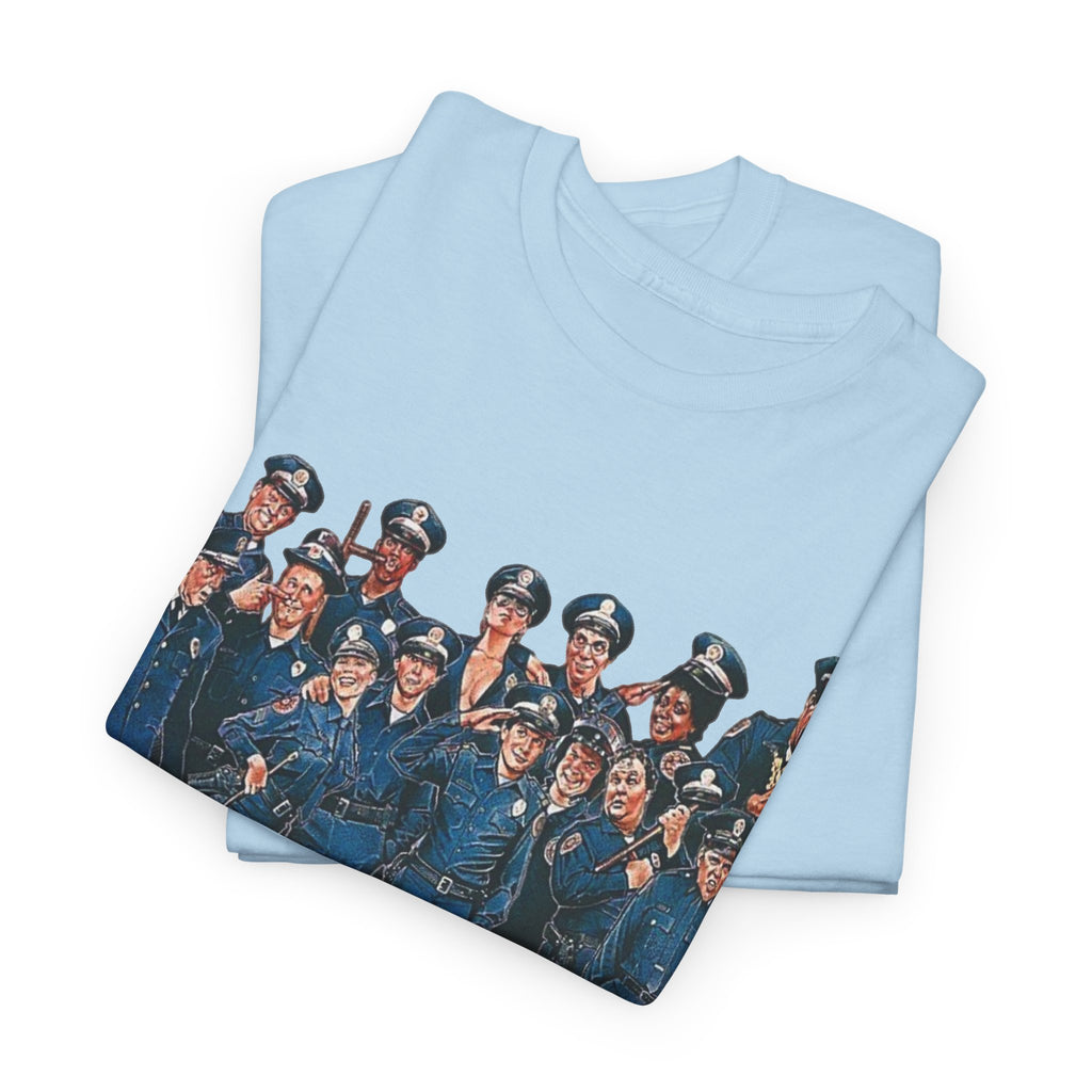 Police Academy Movie Inspired Cotton T‑Shirt — Retro Squad Photo Tee
