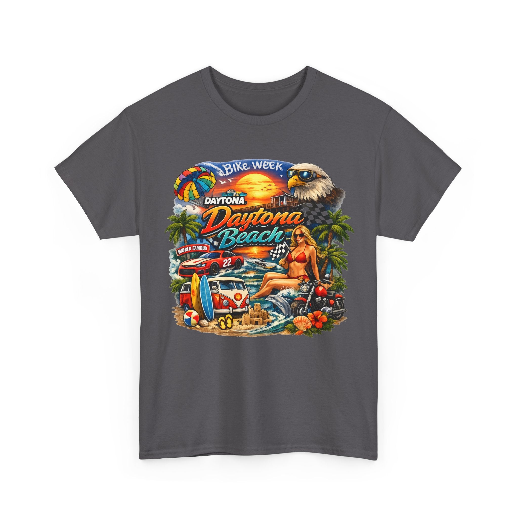 Daytona Beach Vintage Surf T-Shirt — Retro Sunset Palm Beach Tee