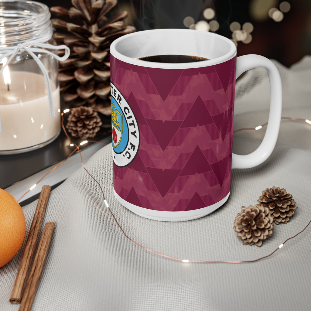 Manchester City Retro Kit / Badge Ceramic Coffee Mug — 11oz & 15oz Fan Gift