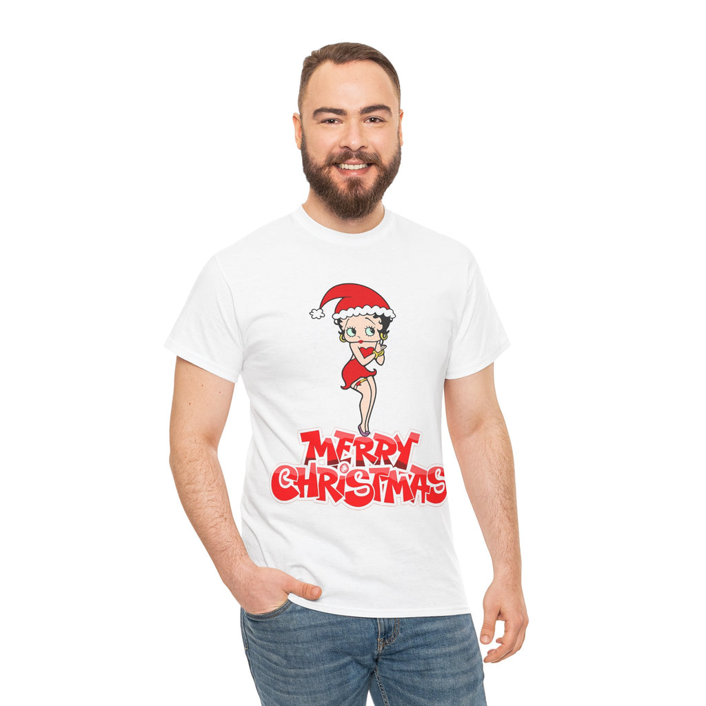 Christmas Betty Boop Tee - 'Merry Christmas' Holiday Graphic Shirt